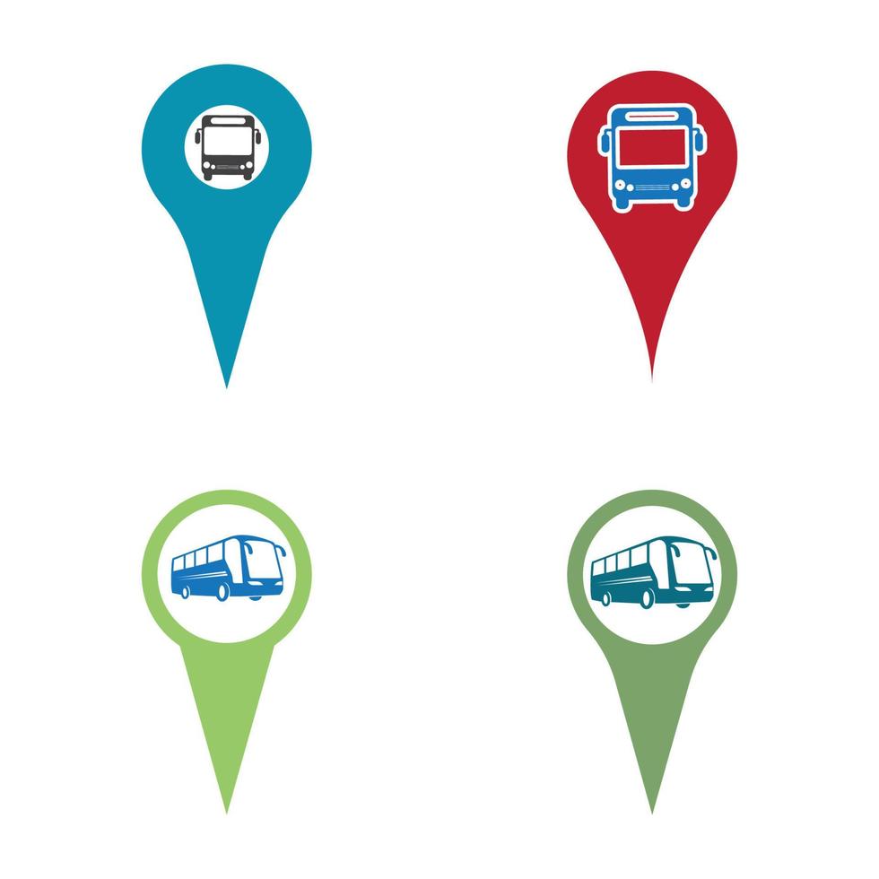 señal de puntero del mapa de ubicación de la estación de autobuses vector