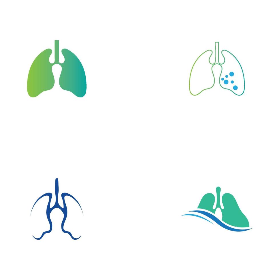 vector de plantilla de diseño de ilustración de logotipo de pulmones de órgano