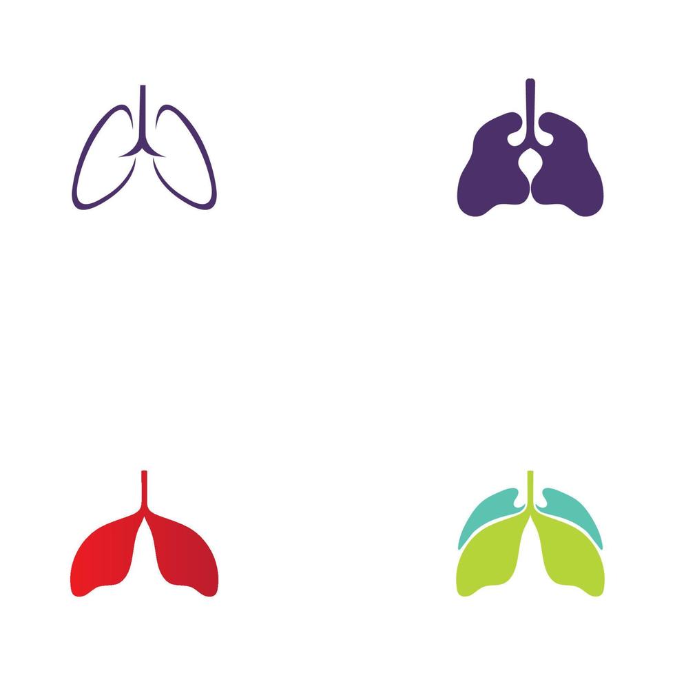 vector de plantilla de diseño de ilustración de logotipo de pulmones de órgano