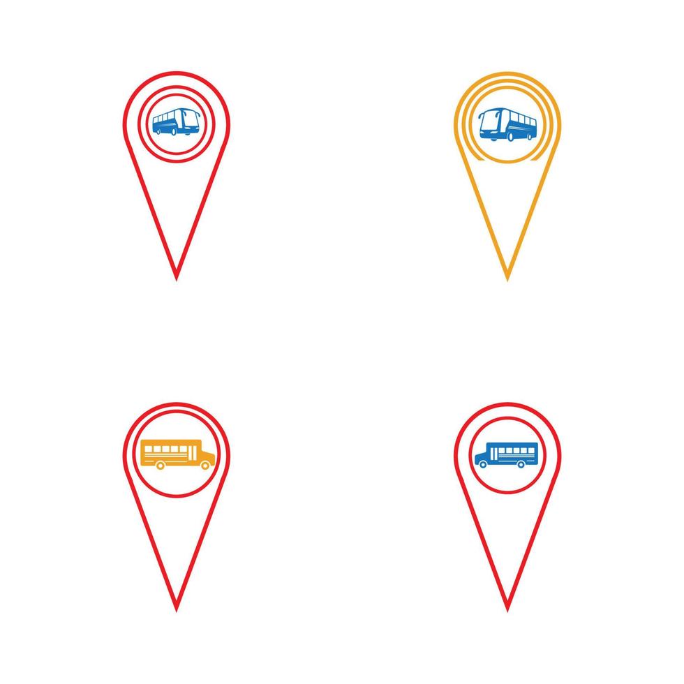 señal de puntero del mapa de ubicación de la estación de autobuses vector