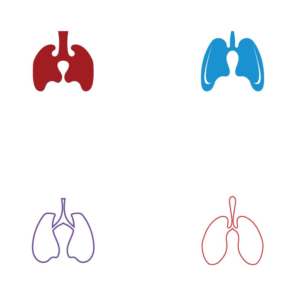 vector de plantilla de diseño de ilustración de logotipo de pulmones de órgano