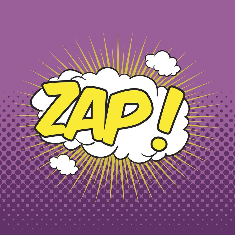 Zap Wording Sound Effect for Comic Speech Bubble vector