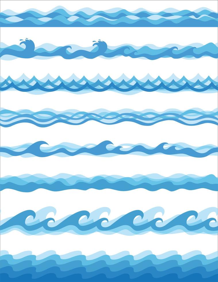 Seamless Waves Water Element vector