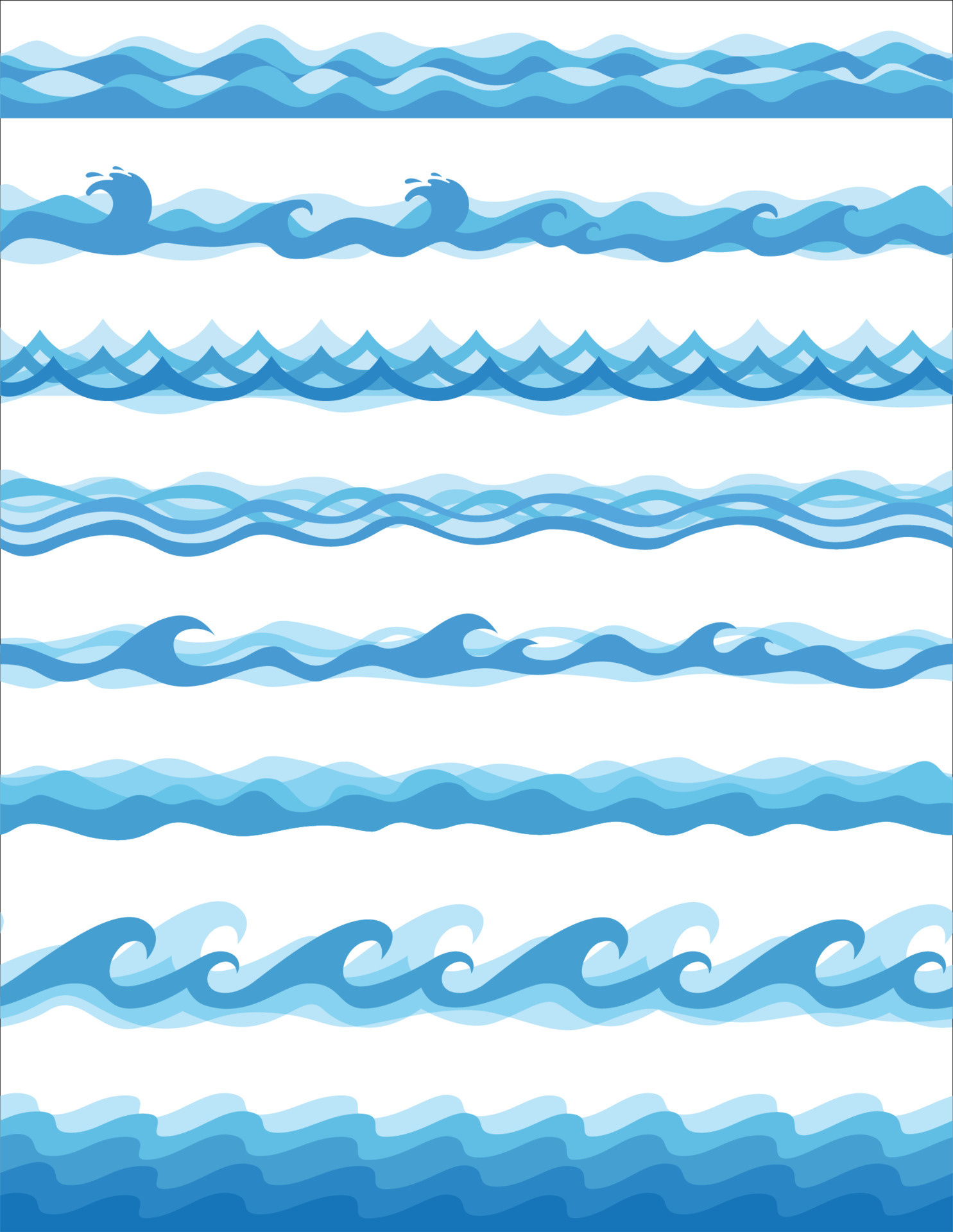 Seamless Waves Water Element 4680613 Vector Art at Vecteezy