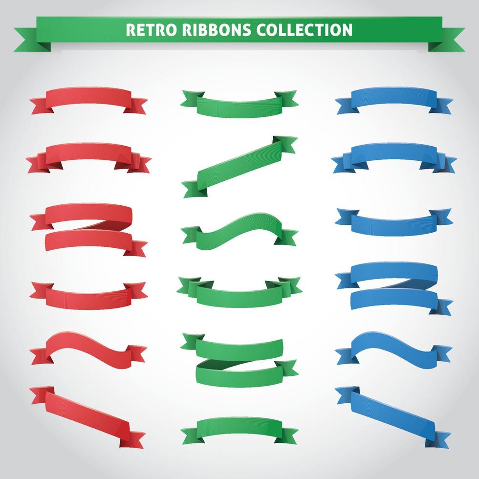 Retro Ribbons Collection vector