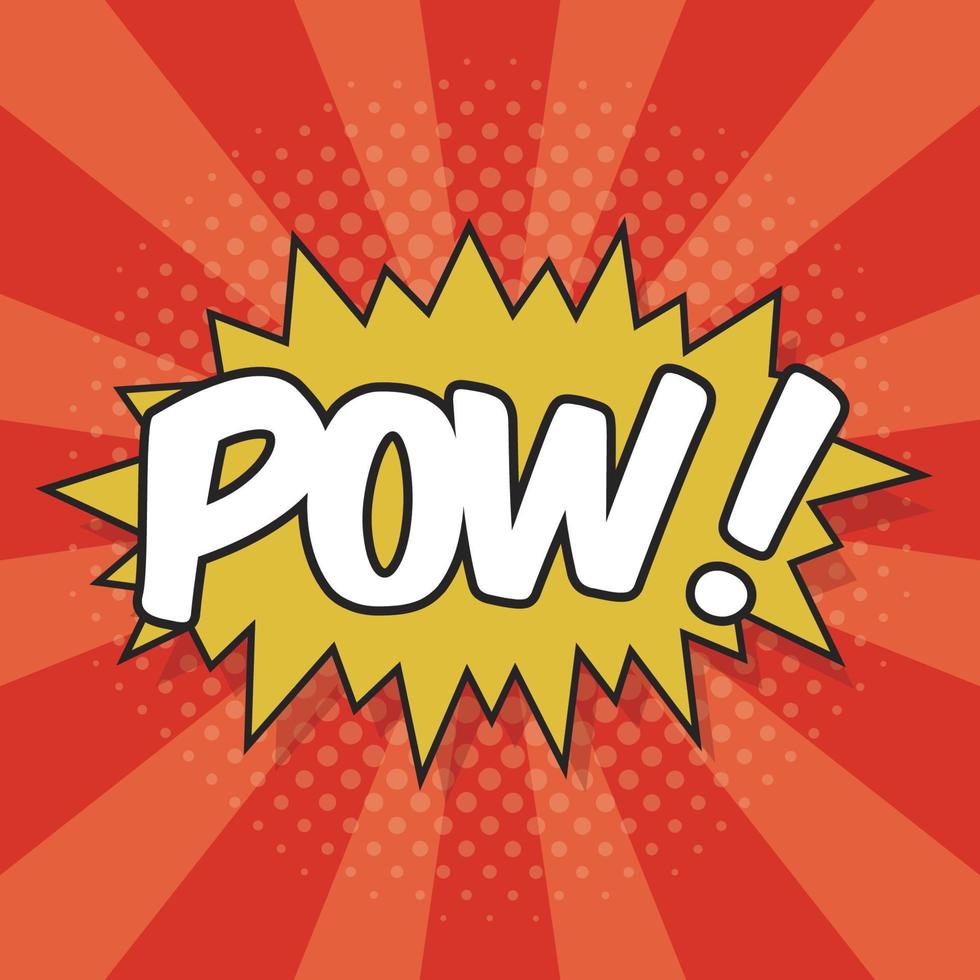 Pow Wording Sound Effect for Comic Speech Bubble vector