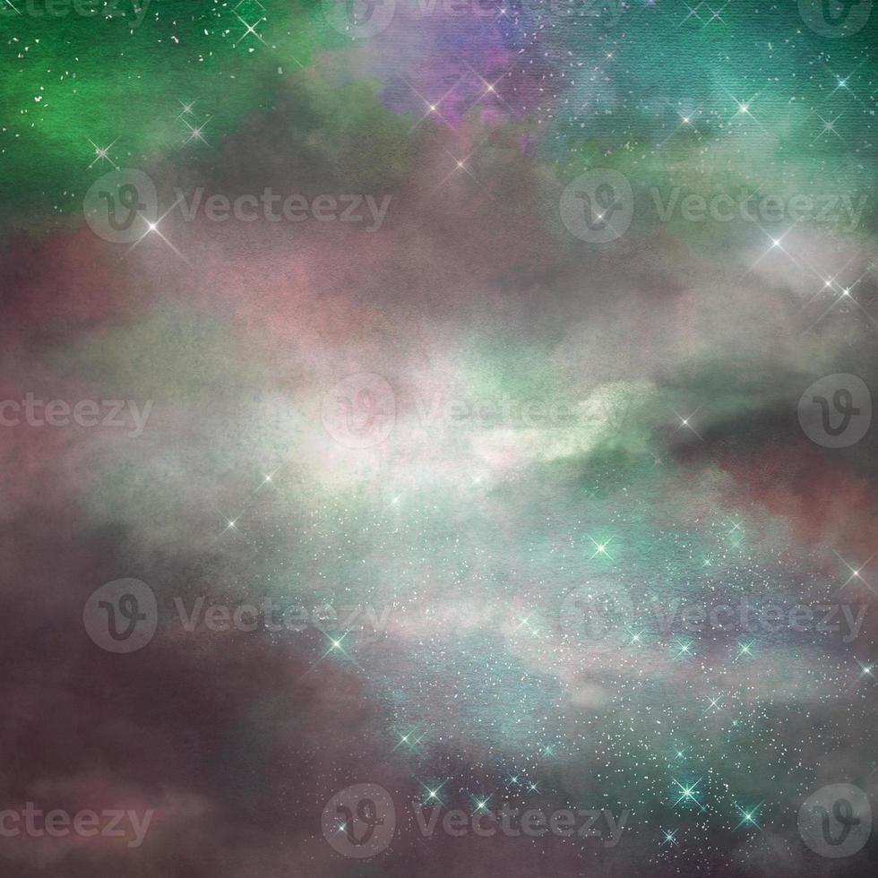 background of abstract galaxies with stars and planets with rainbow-colored and gray smoke motifs and stars shining universe night light space photo