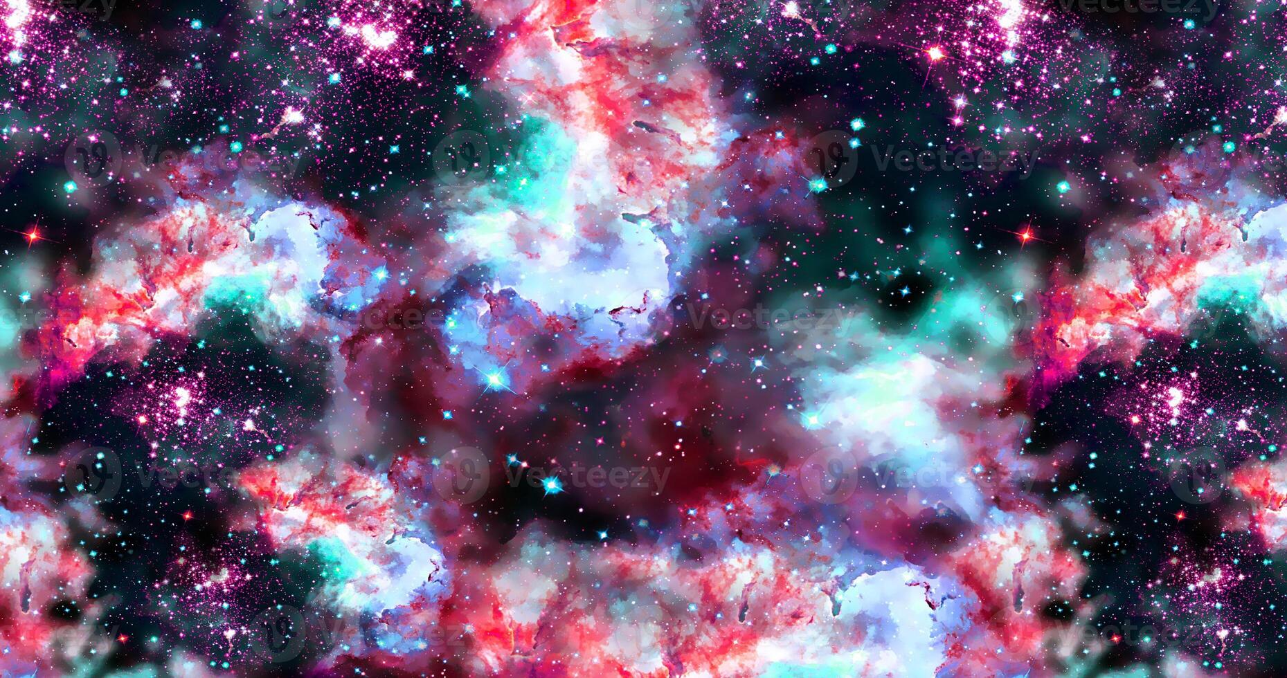 Abstract galaxy background with stars and planets with unique colored motifs of the universe night light space photo