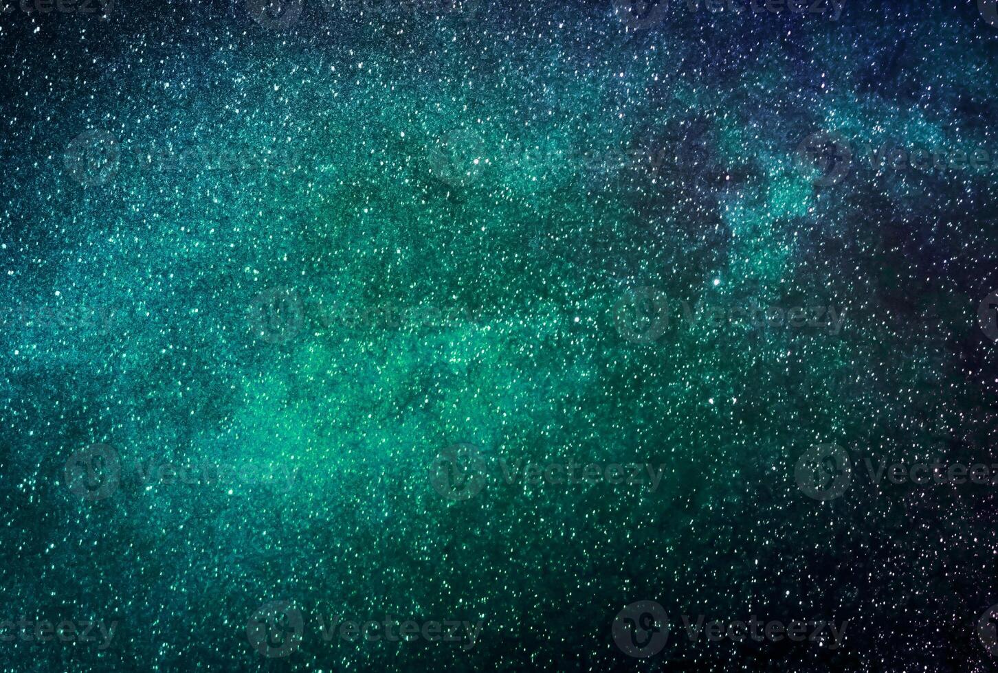 Fondo abstracto de galaxias con estrellas y planetas con motivos de galaxias de color verde oscuro y estrellas de luz nocturna del universo foto