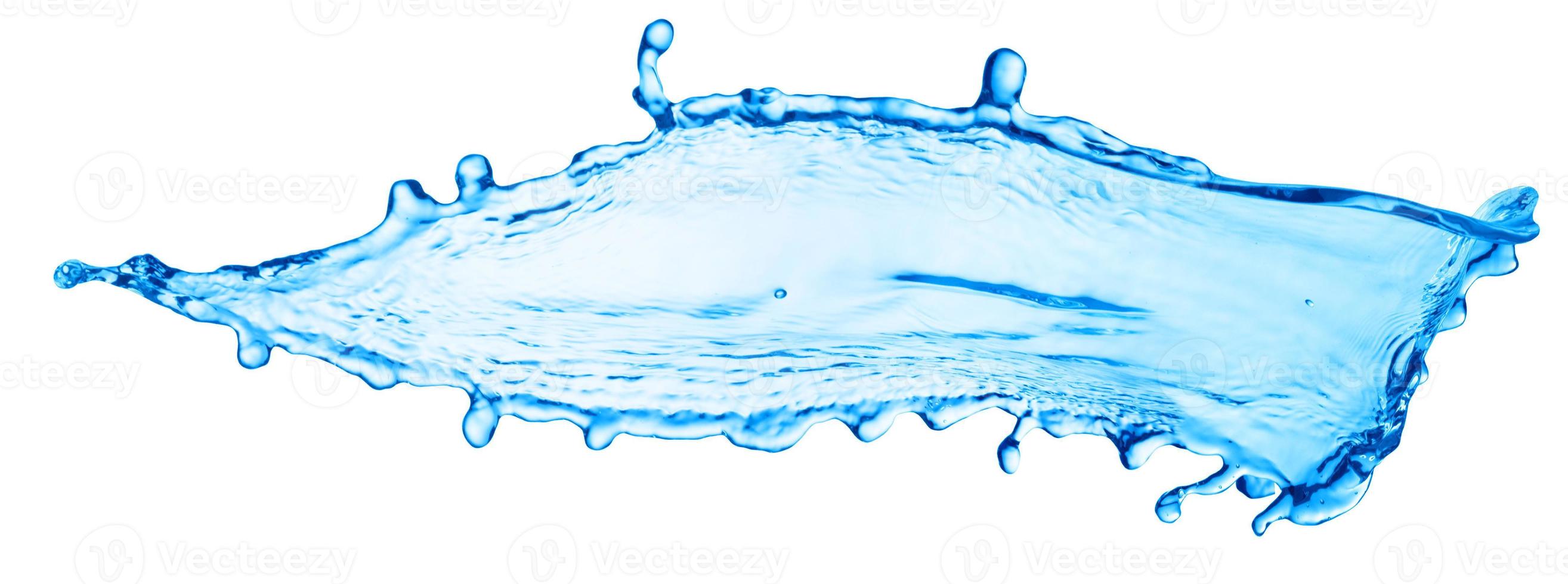 light blue transparent water wave surface with splash bubble on water white. photo