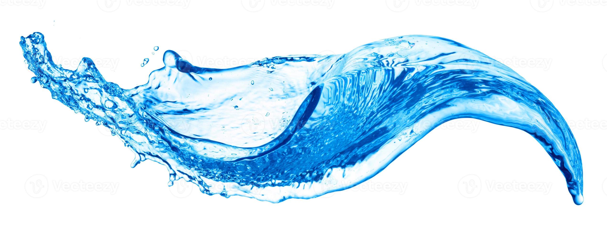 light blue transparent water wave surface with splash bubble on water white. photo