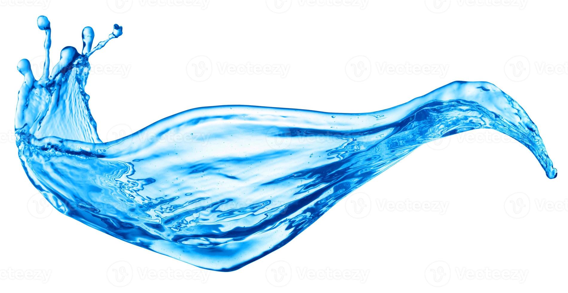 light blue transparent water wave surface with splash bubble on water white. photo