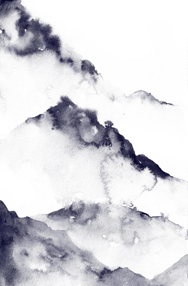 landscape painting of mountains and valleys in Chinese style. Natural landscapes are painted in black ink for backgrounds, prints, room decorations, natural designs, etc. photo