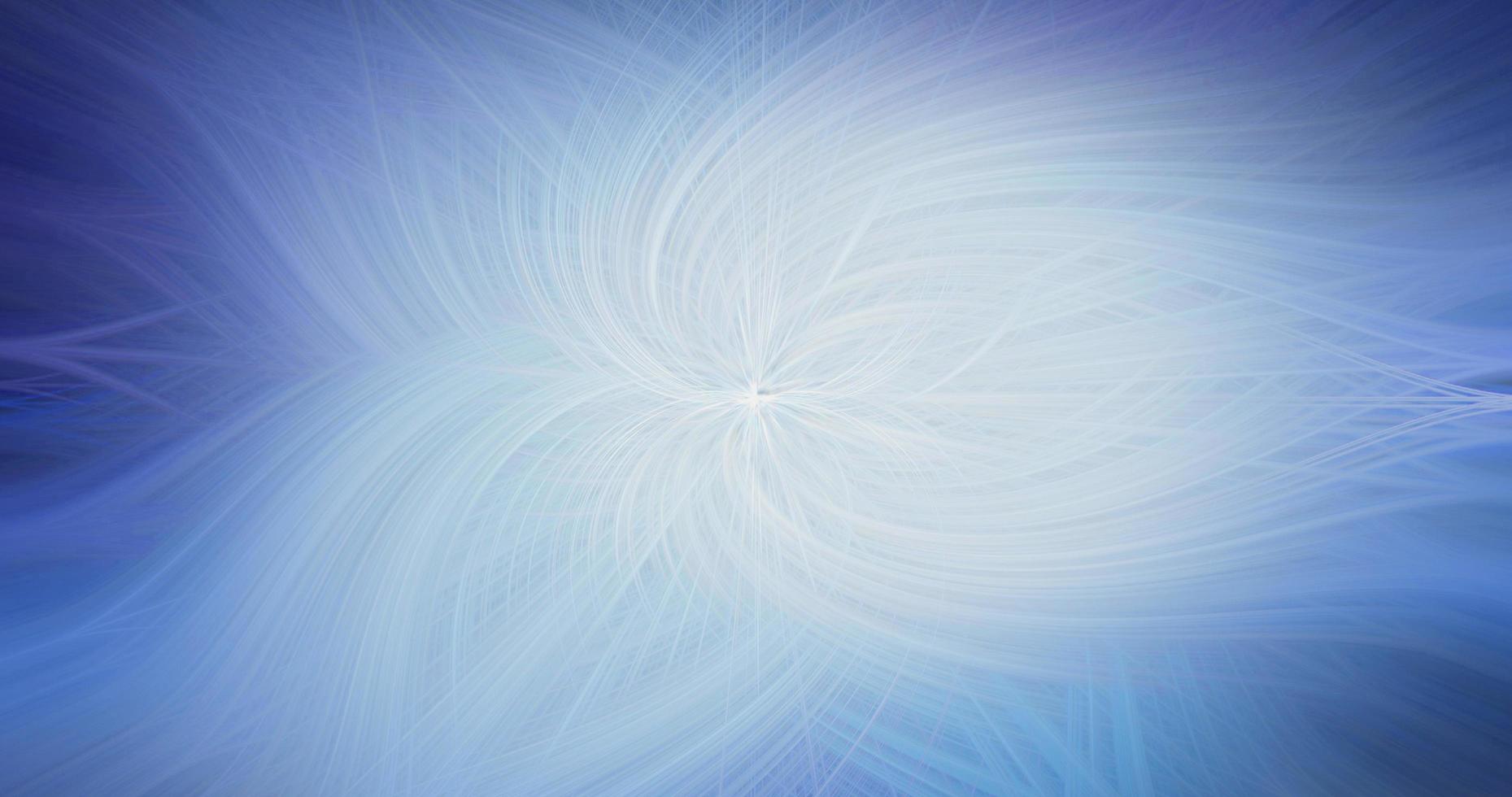 Efecto de remolinos que caen de textura de onda de fibra azul claro retorcida abstracta con patrón brillante de sendero curvo en la luz. foto