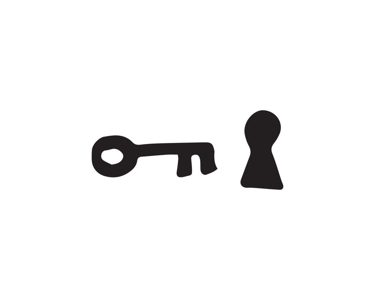 a keyhole and its key to open the locked goods. set of vector illustrations of a hand-drawn drawing for graphic elements.