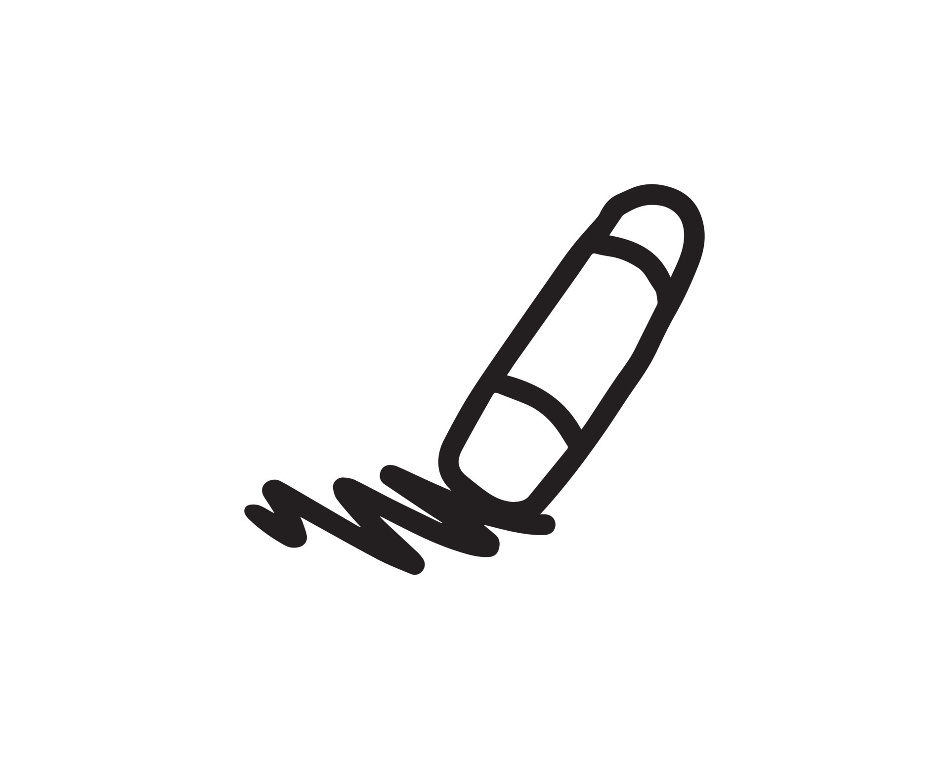 rubber eraser sketch illustration. a collection of uncolored handdrawn