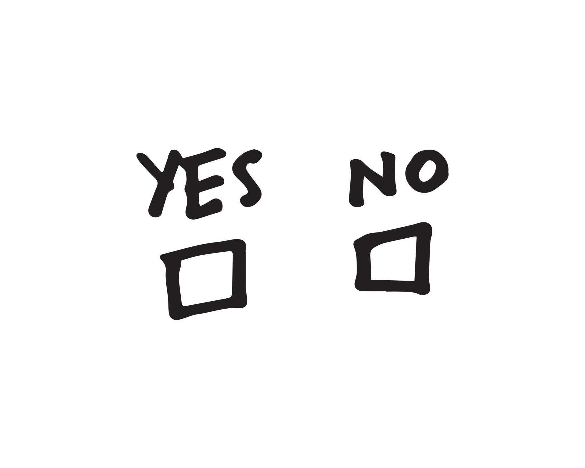 yes or no with a checked box underneath. choices box illustration that is  drawn in vector graphics. a simple hand-drawn drawing. 4682313 Vector Art  at Vecteezy