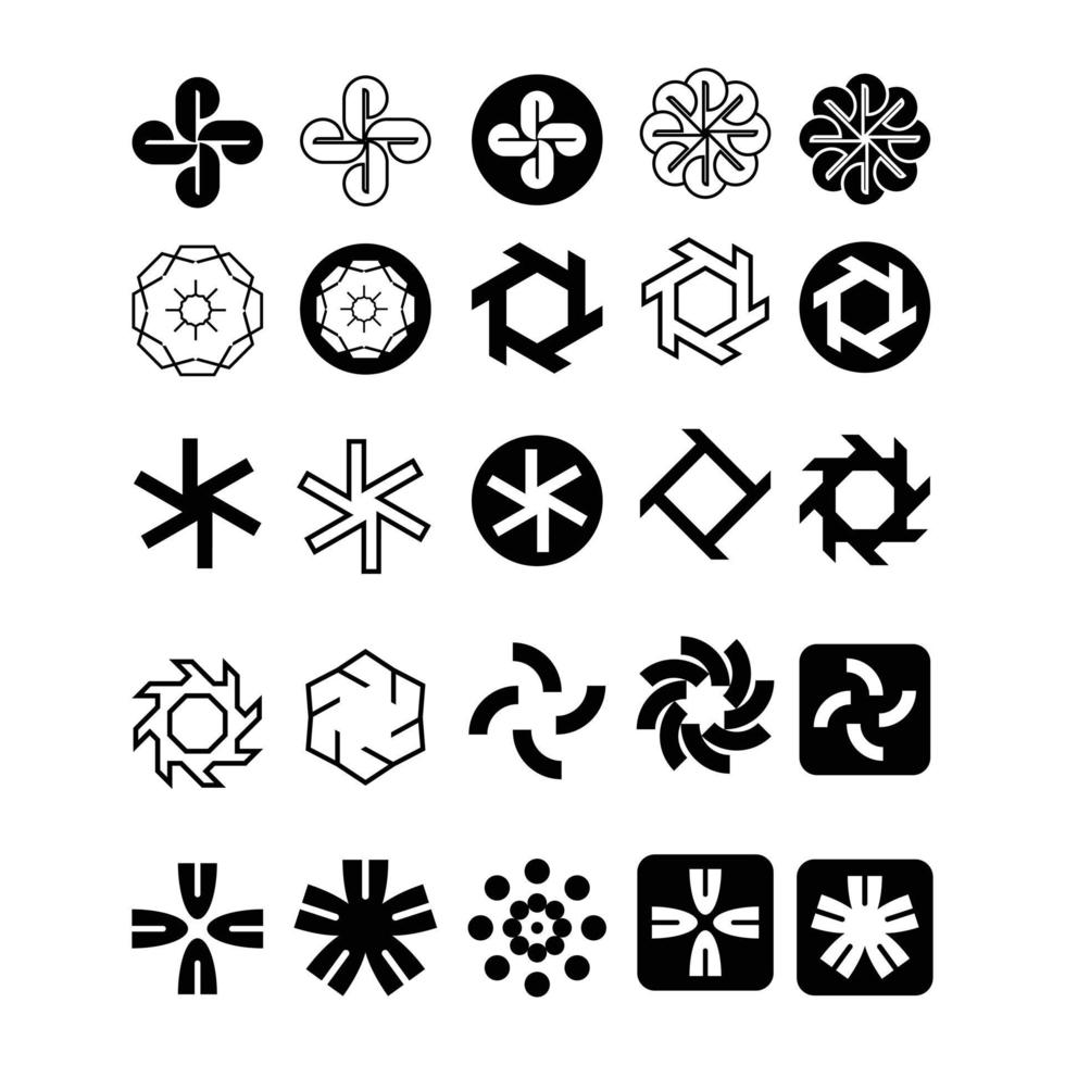 the various styles of star collection set. various shapes of star illustrations that are suitable for snowflakes, sparkling items, decorations, etc. vector