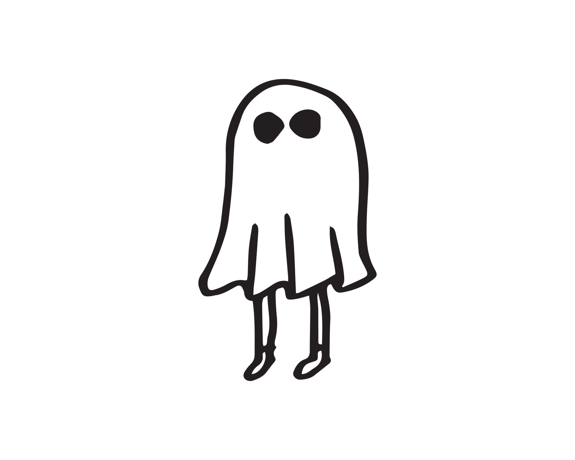 a ghost with sharp eyes in vector illustration for creative hand-drawn ...