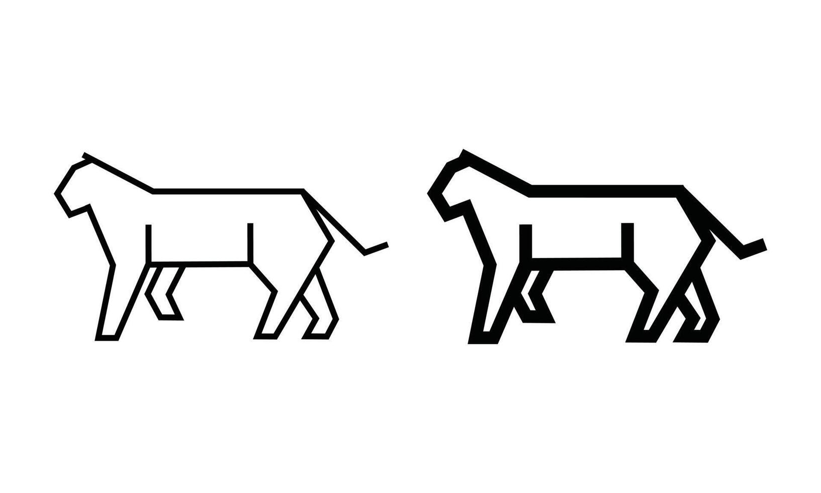 Ilustración de vector de arte de línea de jaguar aislado sobre fondo blanco. icono de contorno mínimo para el concepto de logotipo animal simple.