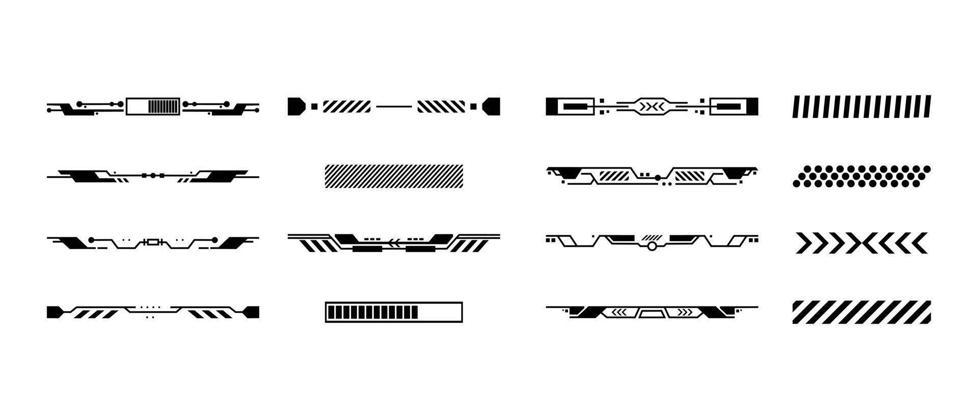 bars vector illustration for web interface design. hud gaming element in a simple style. a copy space collection in a futuristic and hi-tech theme.