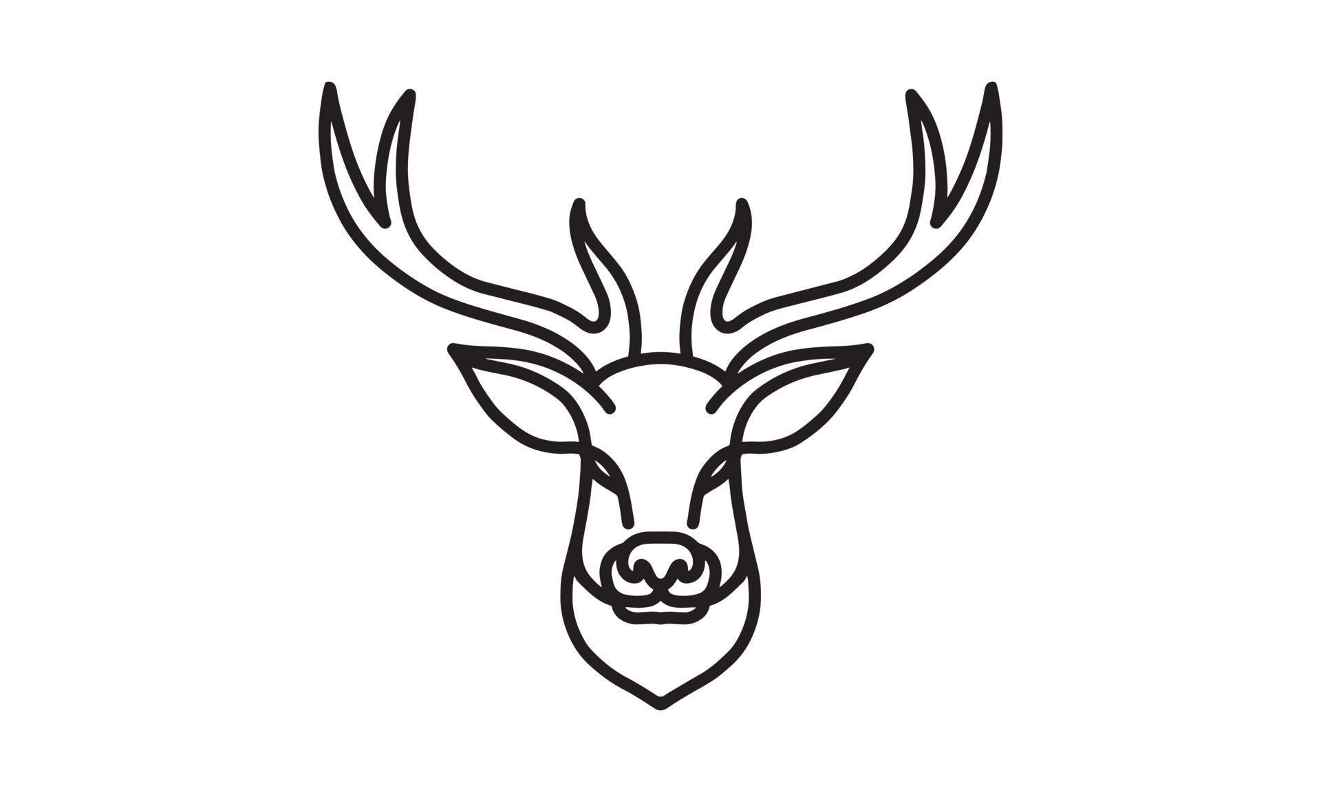 Deer Vector Line Icon Animal Head Vector Line Art Isolated Animal Deer Vector Line Icon Animal Head Vector Line Art Isolated Animal