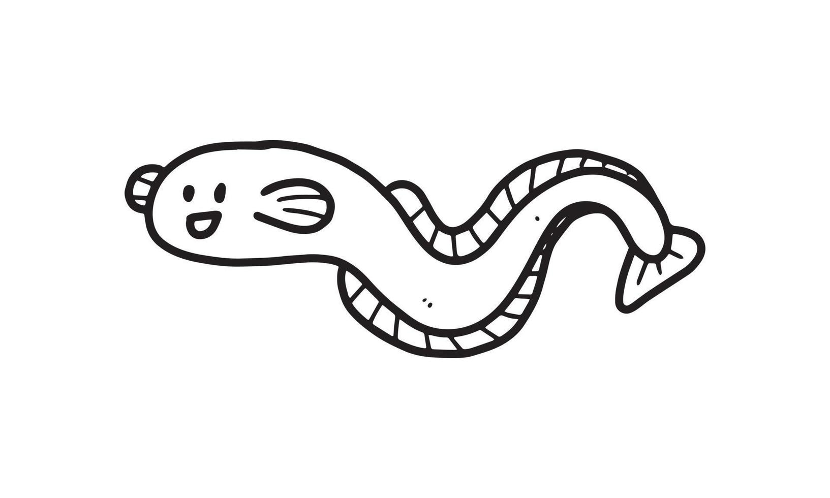 una linda anguila eléctrica. colección de personajes de dibujos animados de  animales marinos para colorear para