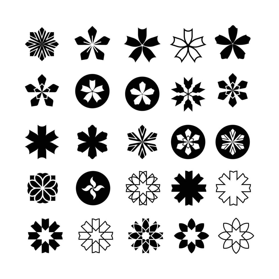 the various styles of star collection set. various shapes of star illustrations that are suitable for snowflakes, sparkling items, decorations, etc. vector