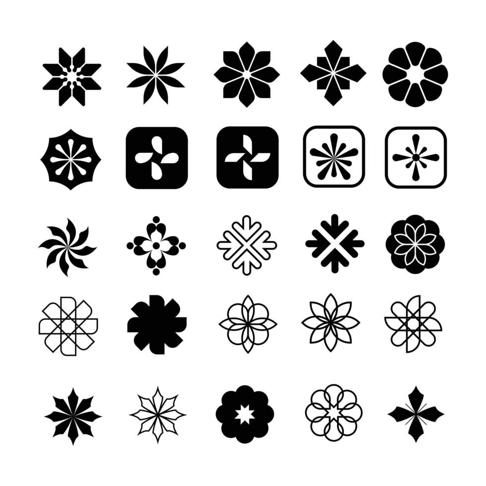 the various styles of star collection set. various shapes of star illustrations that are suitable for snowflakes, sparkling items, decorations, etc. vector