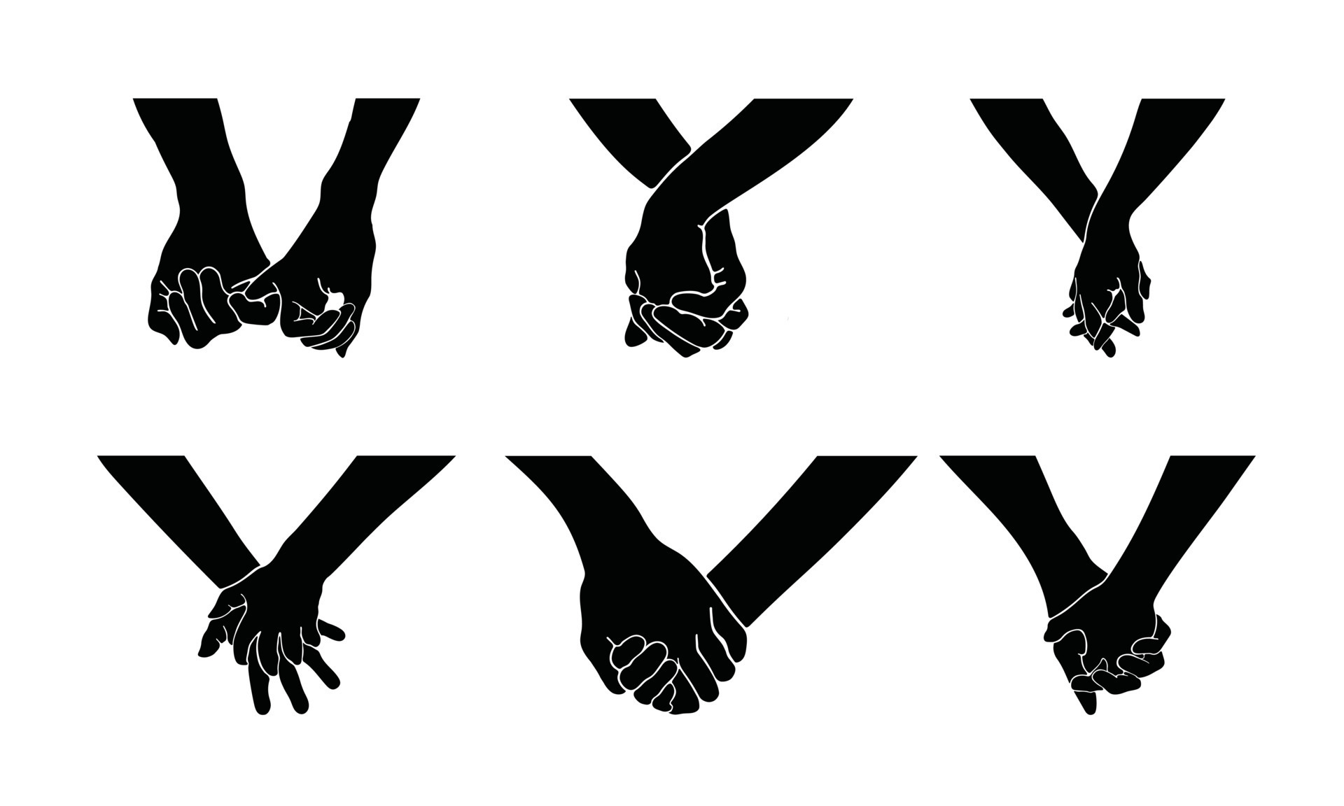 set of hands of a couple are holding each other, meaning the
