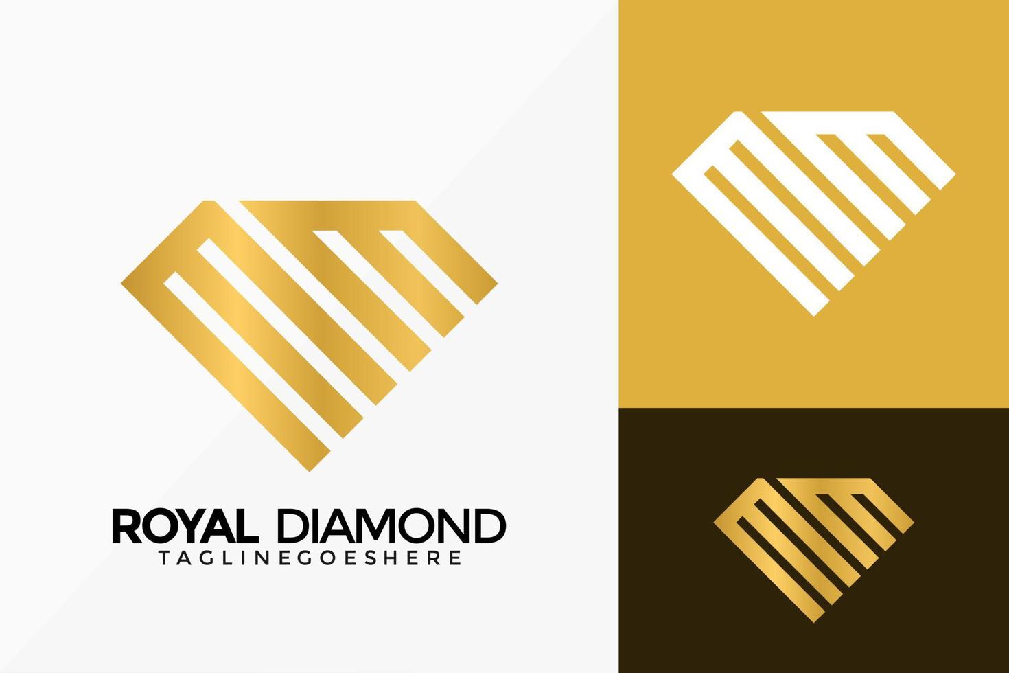 Premium Letter MM Diamond Logo Vector Design. Abstract emblem, designs concept, logos, logotype element for template.