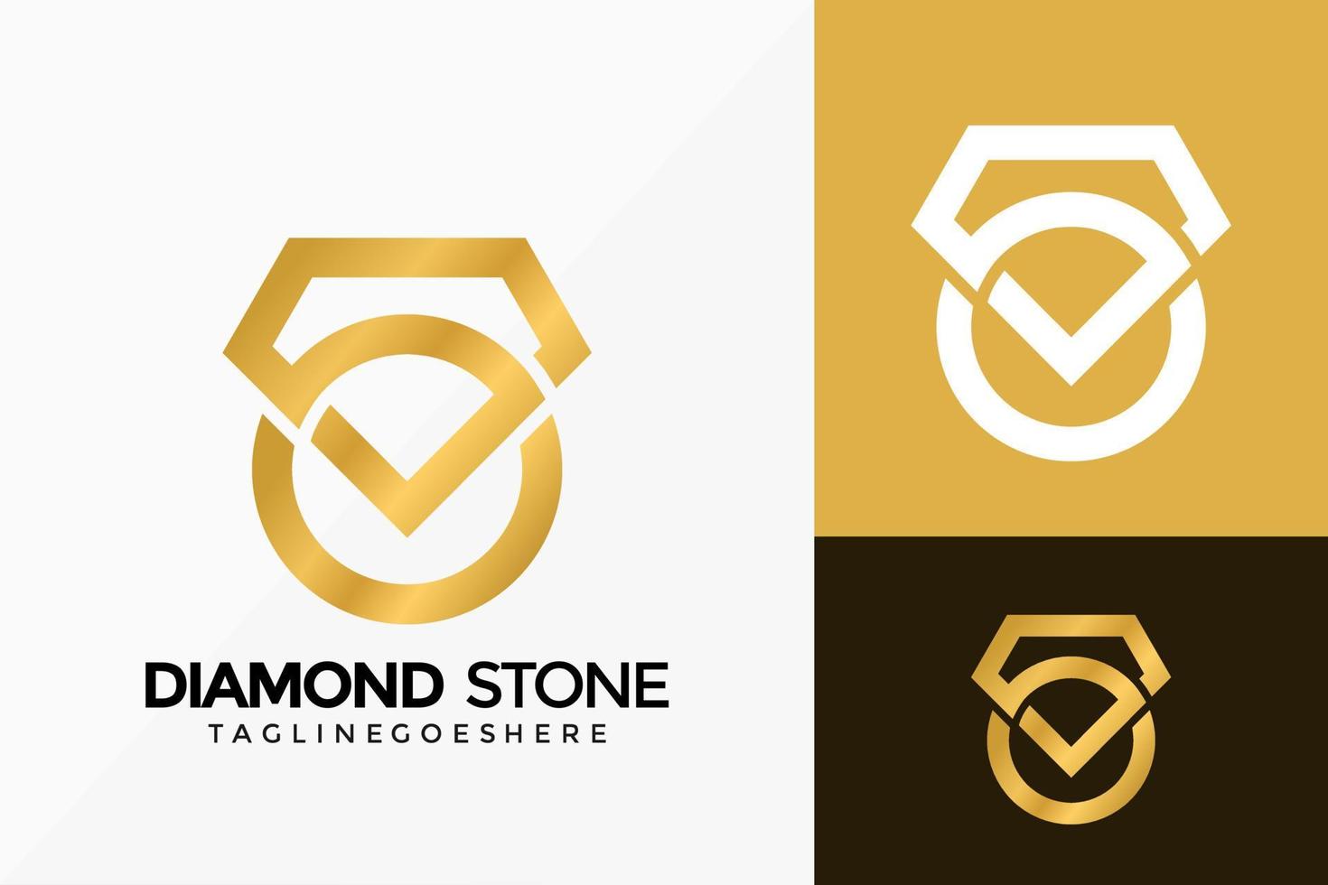 Premium Diamond Gemstone Logo Vector Design. Abstract emblem, designs concept, logos, logotype element for template.