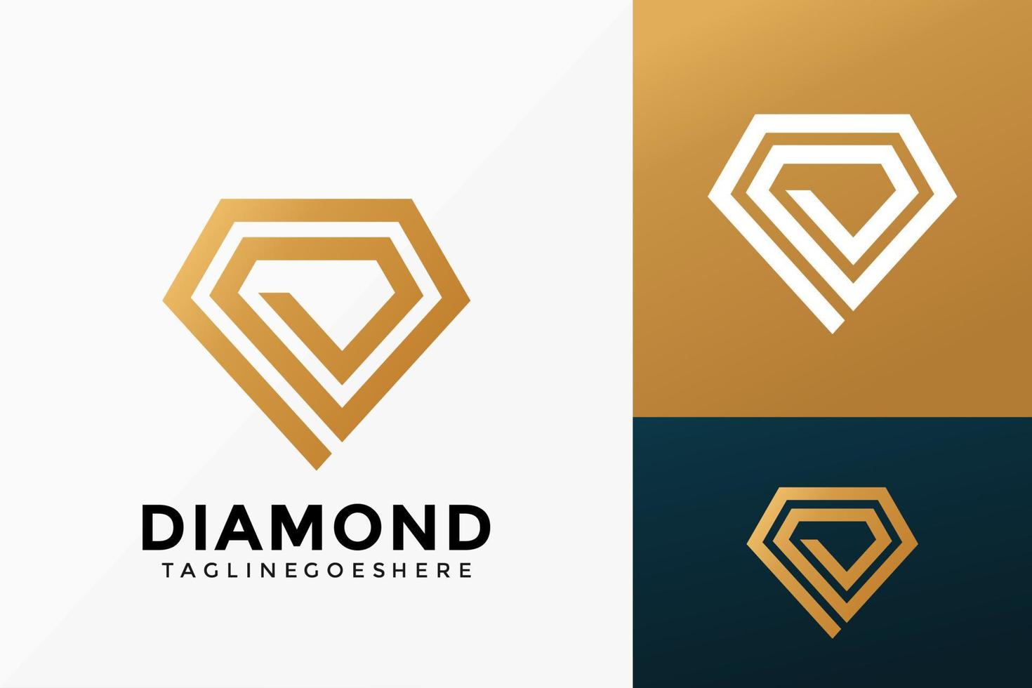 Premium D Diamond Logo Vector Design. Abstract emblem, designs concept, logos, logotype element for template.