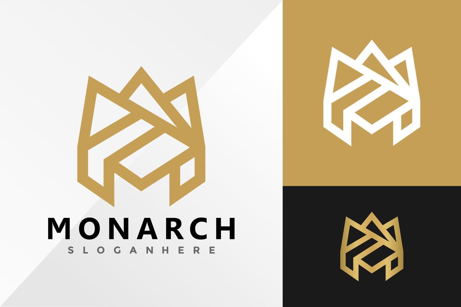 Letter M Monarch Jewelry Logo Design Vector illustration template