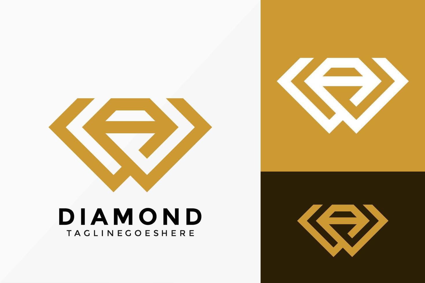 Premium Letter A Diamond  Logo Vector Design. Abstract emblem, designs concept, logos, logotype element for template.