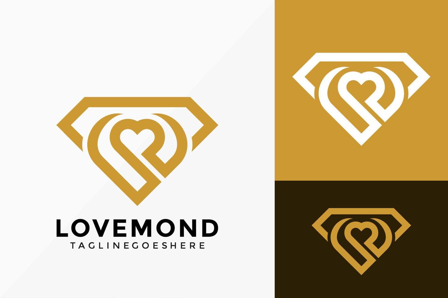 Diseño de vector de logotipo de joyería de amor de diamante premium. emblema abstracto, concepto de diseños, logotipos, elemento de logotipo para plantilla.