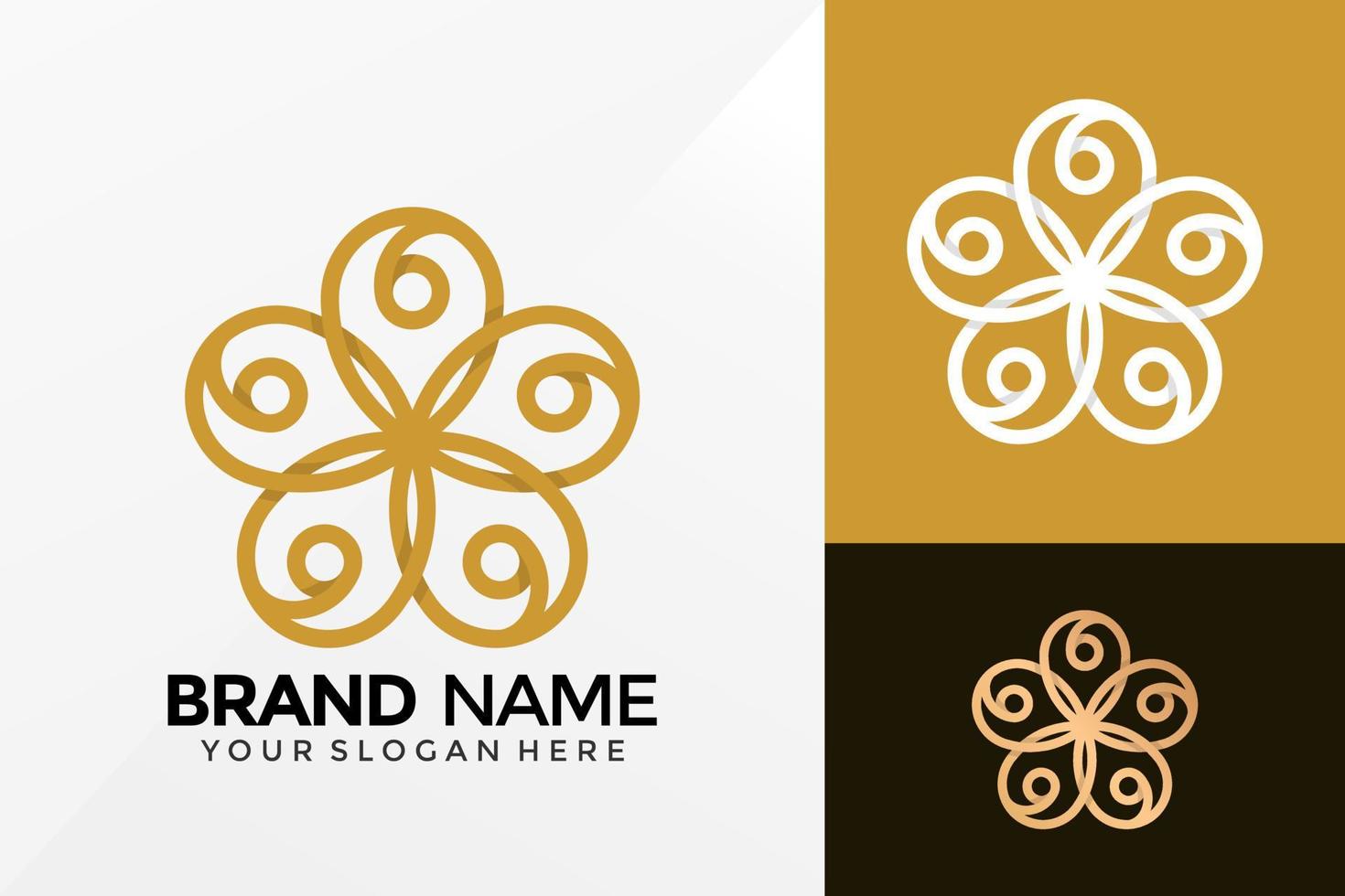 Luxury Flower Clover Logo Vector Design. Brand Identity emblem, designs concept, logos, logotype element for template.