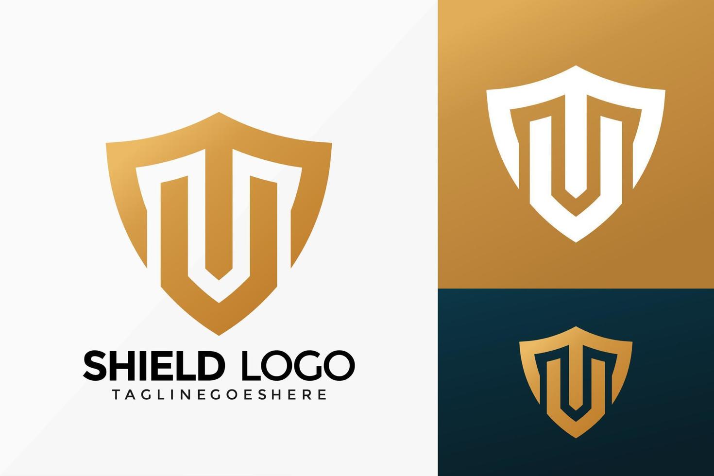 Premium MV Shield Logo Vector Design. Abstract emblem, designs concept, logos, logotype element for template.