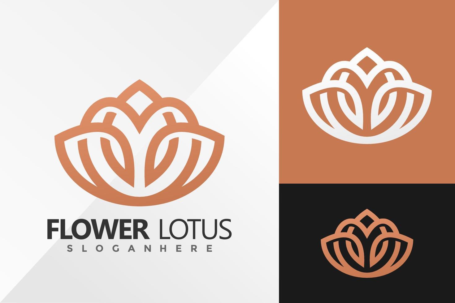 Flower Elegant Lotus Logo Design Vector illustration template