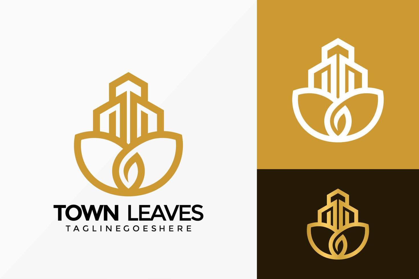 Town Nature Leaf Logo Vector Design. Abstract emblem, designs concept, logos, logotype element for template.