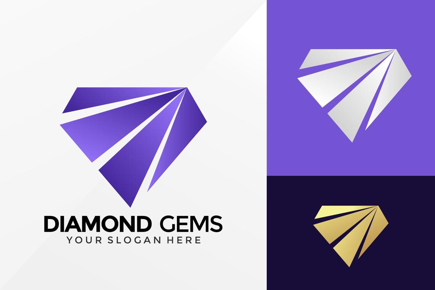 Diseño de vector de logotipo de gemas de diamantes de lujo. emblema de identidad de marca, concepto de diseños, logotipos, elemento de logotipo para plantilla.