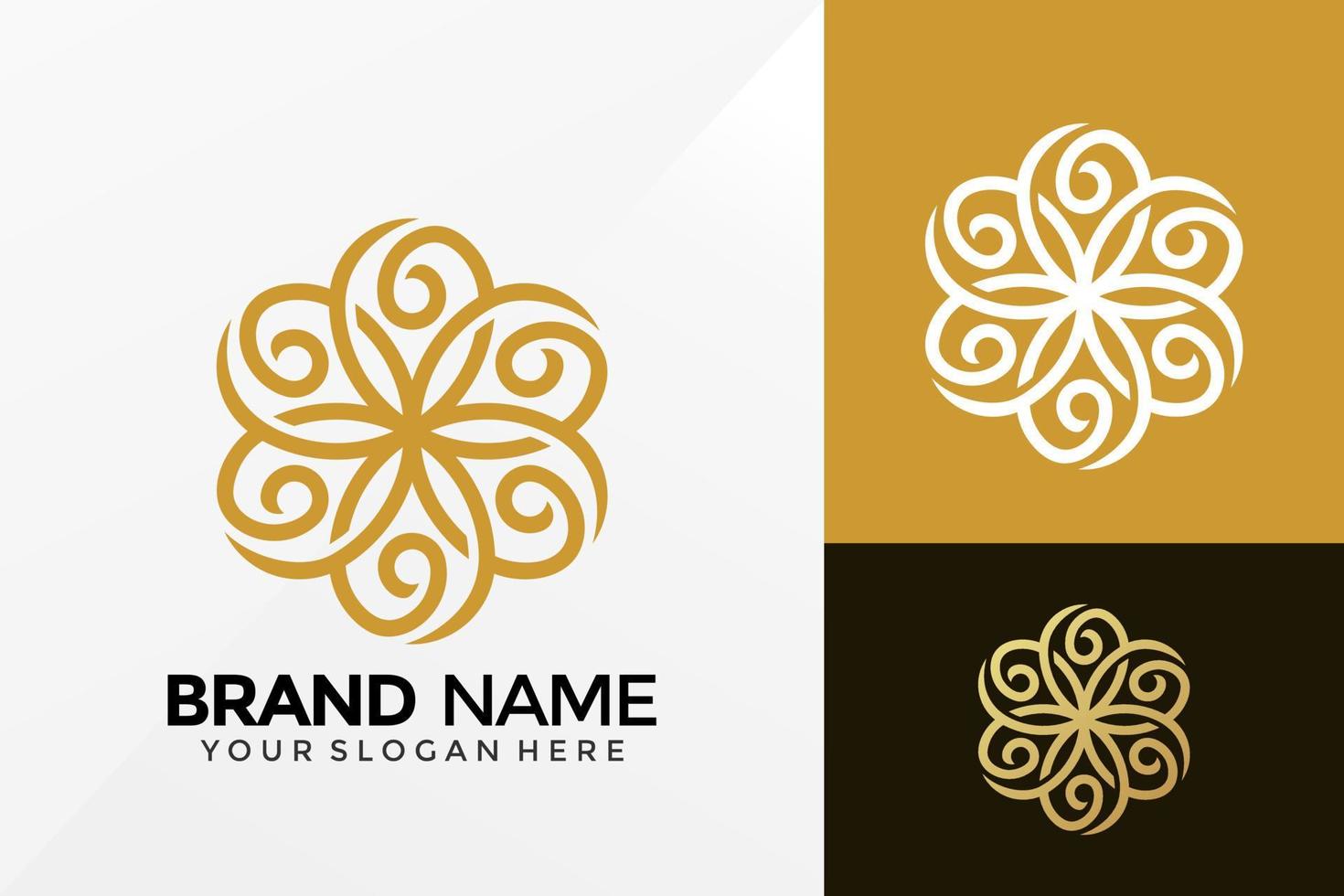 Luxury Flower Ornament Logo Vector Design. Brand Identity emblem, designs concept, logos, logotype element for template.