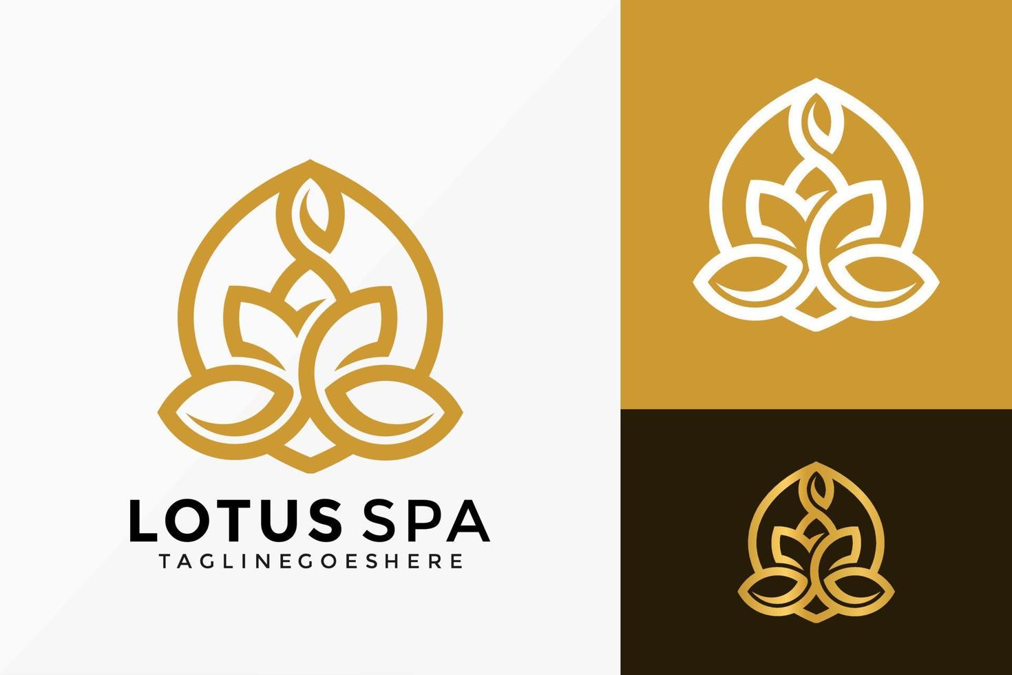 diseño de vector de logo de spa de loto de lujo. emblema de identidad de marca, concepto de diseños, logotipos, elemento de logotipo para plantilla.