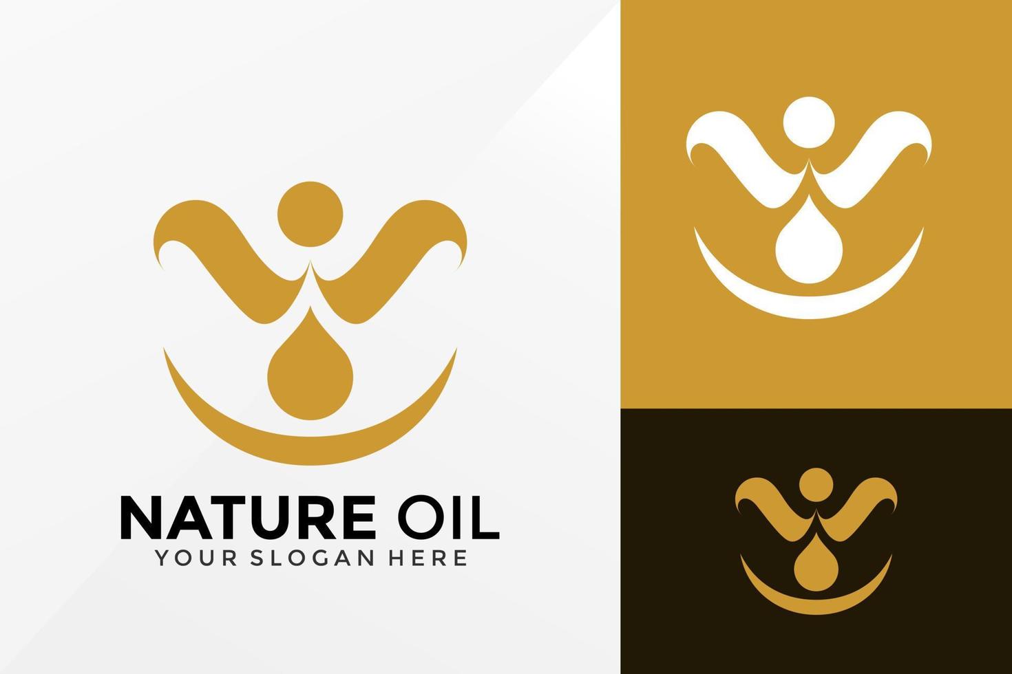 diseño de vector de logotipo de aceite de naturaleza de lujo. emblema de identidad de marca, concepto de diseños, logotipos, elemento de logotipo para plantilla.