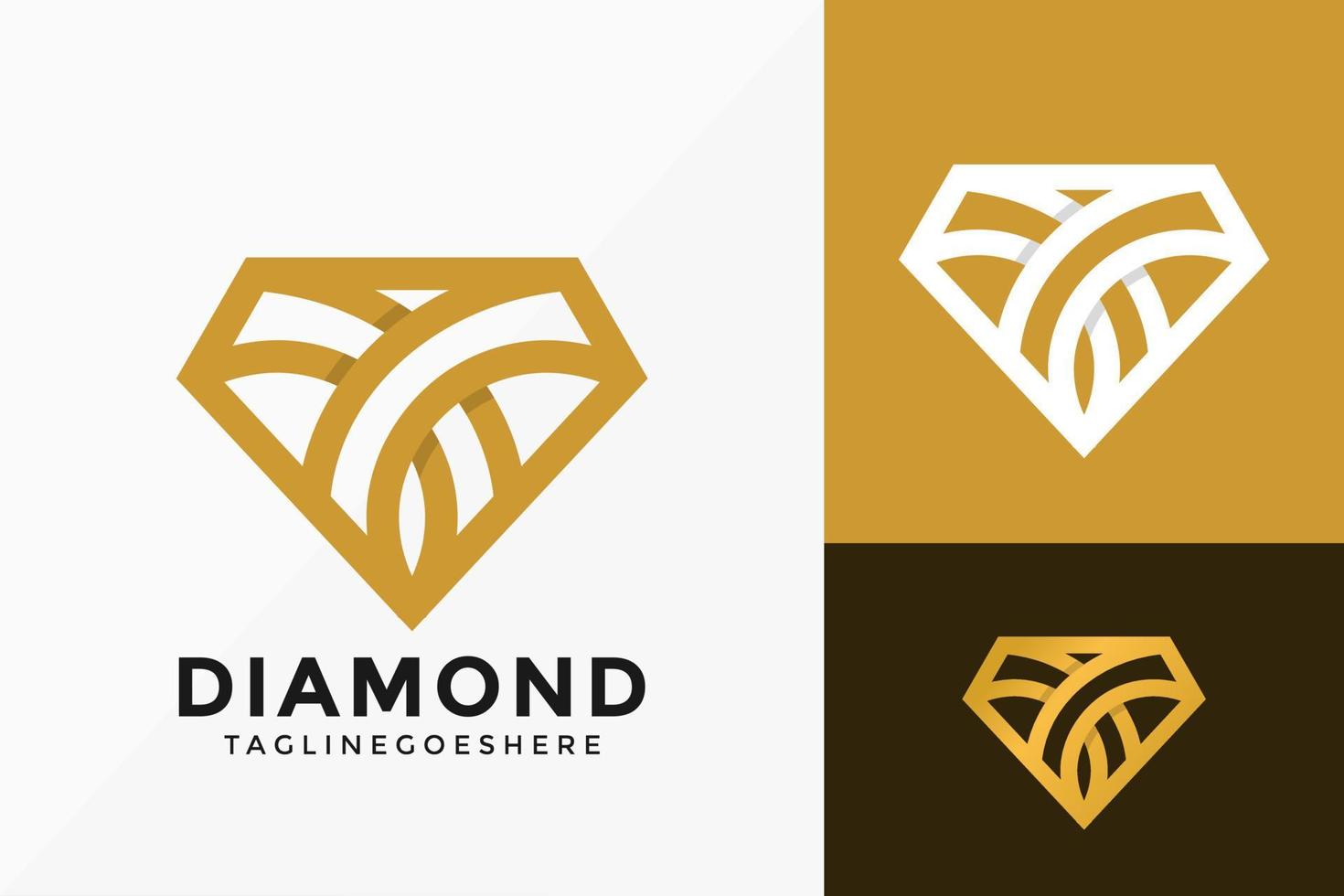 Diseño de vector de logotipo de piedra de diamante de lujo. emblema abstracto, concepto de diseños, logotipos, elemento de logotipo para plantilla.