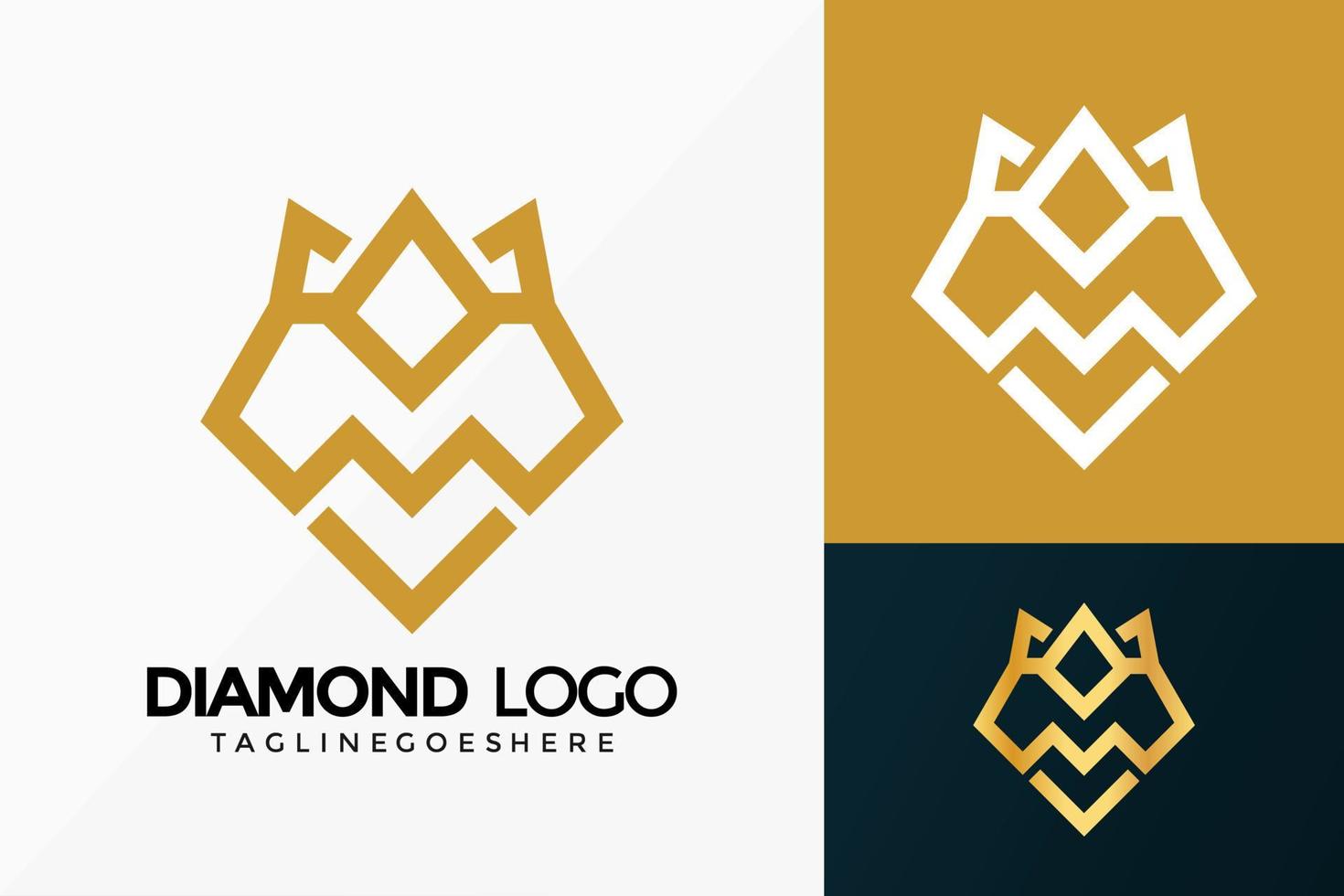 Premium M Diamond Crown Logo Vector Design. Abstract emblem, designs concept, logos, logotype element for template.