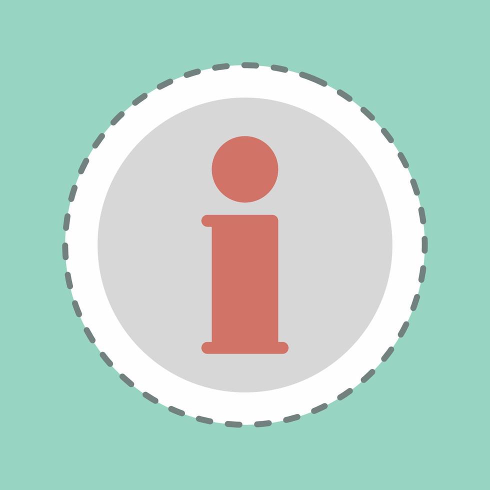 Sticker Information - Line Cut - Simple illustration,Editable stroke vector