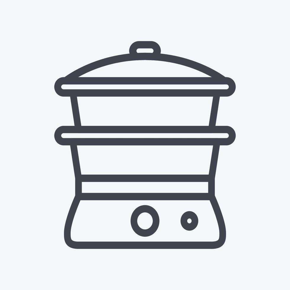 Icon Steamer - Line Style - Simple illustration,Editable stroke vector