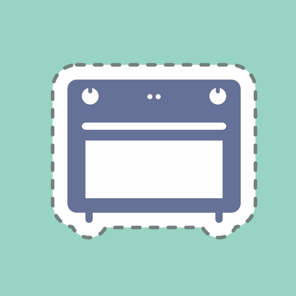 Sticker Stove - Line Cut - Simple illustration,Editable stroke vector