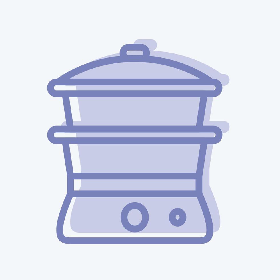 Icon Steamer - Two Tone Style - Simple illustration,Editable stroke vector